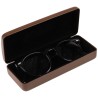 Étui à lunettes rigide marron à doublure noire GAF1R-M, avec une paire de lunettes à l'intérieur
