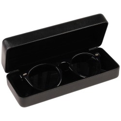 Estuche rígido grande para gafas negro con forro de terciopelo GAF3R-N, con unas gafas dentro