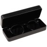 Large black hard glasses case with a black velvet lining GAF3R-N, with glasses inside