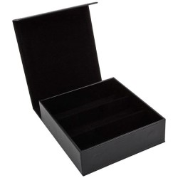 Caja para gafas negra con 3 compartimentos GAF8C-N, vista abierta