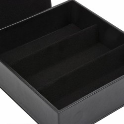 Caja para gafas negra con 3 compartimentos GAF8C-N, detalle del material