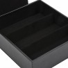 Caja para gafas negra con 3 compartimentos GAF8C-N, detalle del material