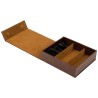 Caja para gafas marrón con 3 compartimentos GAF8C-M, con unas gafas dentro