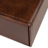 Caja para gafas marrón con 3 compartimentos GAF8C-M, detalle del material