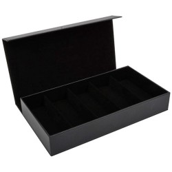 Caja para gafas negra con 5 compartimentos GAF9C-N, vista abierta