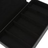 Black glasses case with 5 compartments in matt faux leather GAF9C-N, material detail