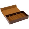Caja para gafas marrón con 5 compartimentos GAF9C-M, vista abierta