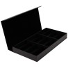 Caja para gafas negra con 12 compartimentos GAF10C-N, vista abierta