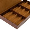 Caixa para óculos castanha com 12 compartimentos GAF10C-M, pormenor do material