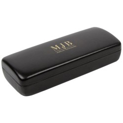 Hartschalen-Brillenetui schwarz 160×65×33 mm - GAF1R-N mit geprägtem MJB-Logo, Ansicht 1