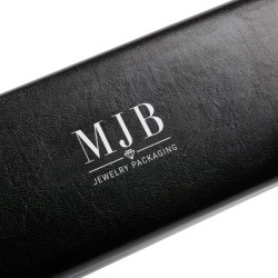 Estuche rígido para gafas negro 160×65×33 mm - GAF1R-N con el logotipo MJB estampado, vista 4