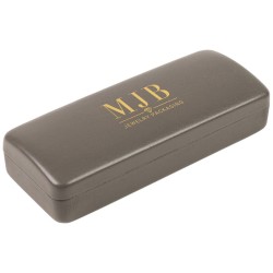 Grey Hard Glasses Case 160×65×33 mm - GAF1R-G with the MJB logo stamped, view 1