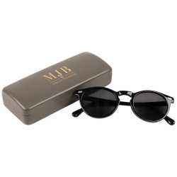 Étui à lunettes rigide gris 160×65×33 mm - GAF1R-G avec le logo MJB marqué à chaud, vue 3