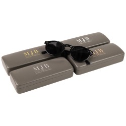 Grey Hard Glasses Case 160×65×33 mm - GAF1R-G with the MJB logo stamped, view 4