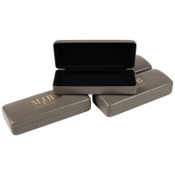 Grey Hard Glasses Case 160×65×33 mm - GAF1R-G with the MJB logo stamped, view 5
