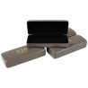 Astuccio rigido per occhiali grigio 160×65×33 mm - GAF1R-G con il logo MJB stampato a caldo, vista 5