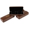 Estuche rígido para gafas marrón 160×65×33 mm - GAF1R-M con el logotipo MJB estampado, vista 6