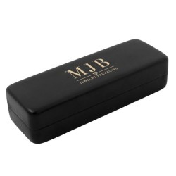 Small Black Hard Glasses Case 155×55×36 mm - GAF2R-N with the MJB logo stamped, view 1