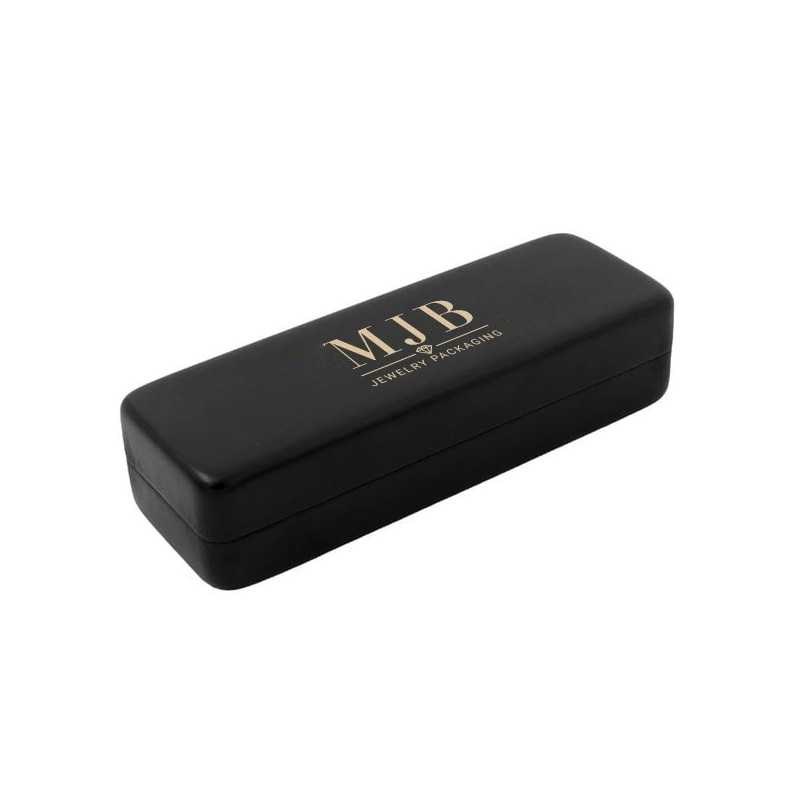 Small Black Hard Glasses Case 155×55×36 mm - GAF2R-N with the MJB logo stamped, view 1
