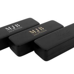 Petit étui à lunettes rigide noir 155×55×36 mm - GAF2R-N avec le logo MJB marqué à chaud, vue 2
