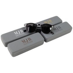 Astuccio rigido piccolo per occhiali grigio 155×55×36 mm - GAF2R-G con il logo MJB stampato a caldo, vista 4