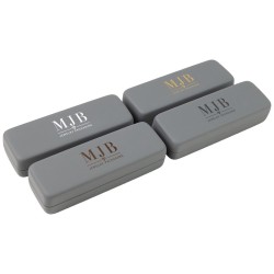 Petit étui à lunettes rigide gris 155×55×36 mm - GAF2R-G avec le logo MJB marqué à chaud, vue 5