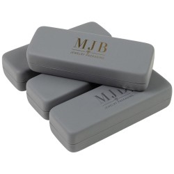 Small Grey Hard Glasses Case 155×55×36 mm - GAF2R-G with the MJB logo stamped, view 6