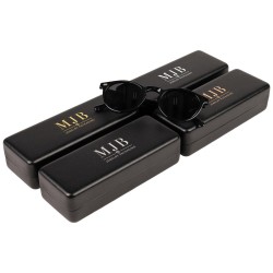 Estojo rígido grande para óculos preto 167×64×42 mm - GAF3R-N com o logótipo MJB estampado, vista 6