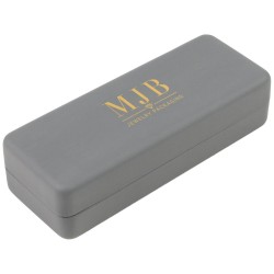 Grand étui à lunettes rigide gris 167×64×42 mm - GAF3R-G avec le logo MJB marqué à chaud, vue 1