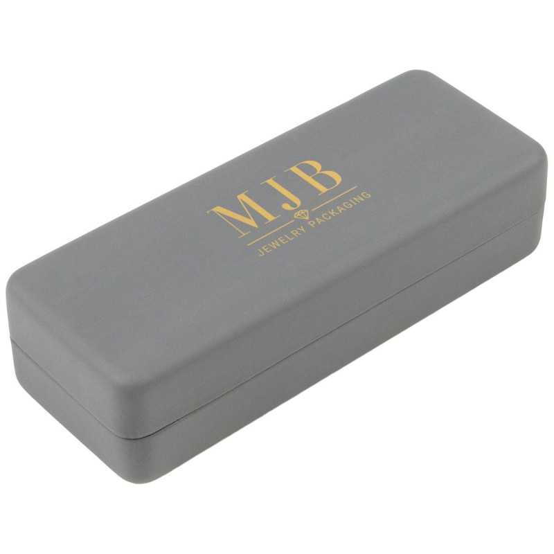 Large Grey Hard Glasses Case 167×64×42 mm - GAF3R-G with the MJB logo stamped, view 1