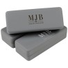 Großes Hartschalen-Brillenetui grau 167×64×42 mm - GAF3R-G mit geprägtem MJB-Logo, Ansicht 5