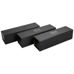 Custodia pieghevole per occhiali nera 170×50×45 mm - GAF4P-N con il logo MJB stampato a caldo, vista 3