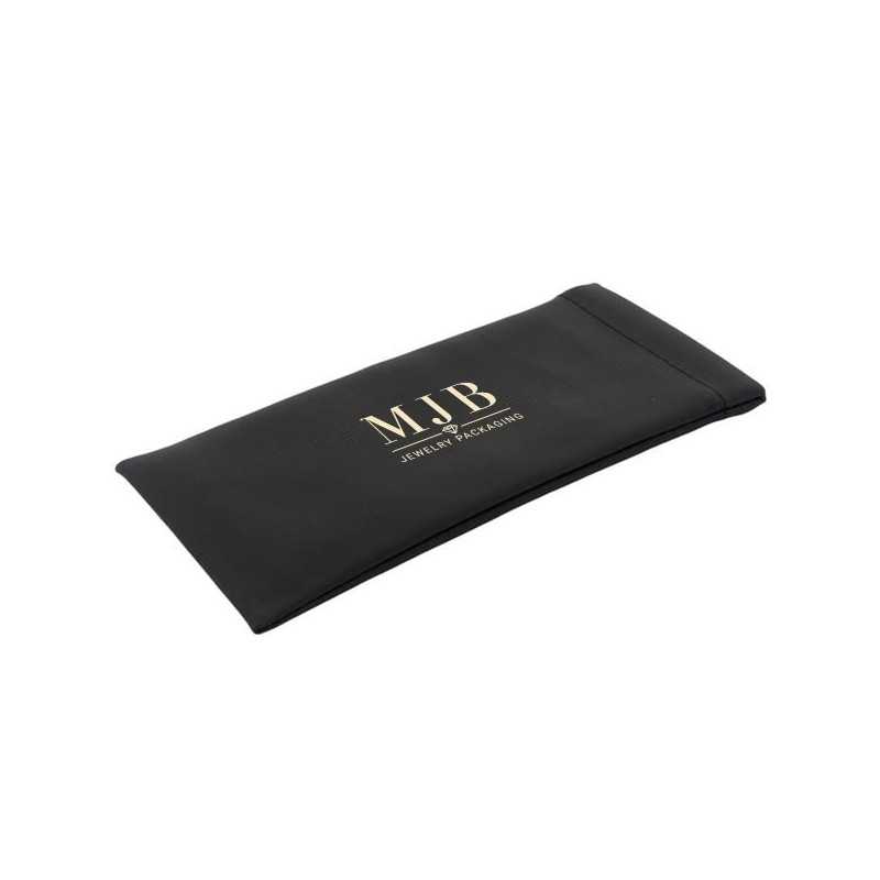 Estojo flexível de mola para óculos preto 178×85×5 mm - GAF5B-N com o logótipo MJB estampado, vista 1
