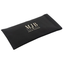 Estojo flexível de mola para óculos preto 178×85×5 mm - GAF5B-N com o logótipo MJB estampado, vista 2