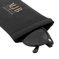 Estojo flexível de mola para óculos preto 178×85×5 mm - GAF5B-N com o logótipo MJB estampado, vista 3