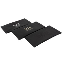 Estuche blando de pellizco para gafas negro 178×85×5 mm - GAF5B-N con el logotipo MJB estampado, vista 4