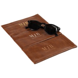 Estojo flexível de mola para óculos castanho 178×85×5 mm - GAF5B-M com o logótipo MJB estampado, vista 6