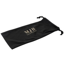 Custodia in raso per occhiali nera 205×100×5 mm - GAF7S-N con il logo MJB stampato a caldo, vista 1
