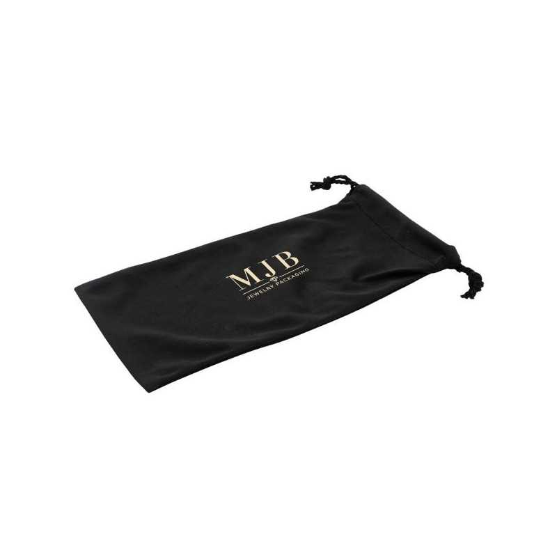 Funda de satén para gafas negra 205×100×5 mm - GAF7S-N con el logotipo MJB estampado, vista 1