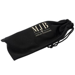 Bolsa de cetim para óculos preta 205×100×5 mm - GAF7S-N com o logótipo MJB estampado, vista 2