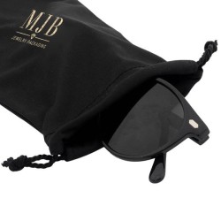 Black Satin Glasses Pouch 205×100×5 mm - GAF7S-N with the MJB logo stamped, view 3
