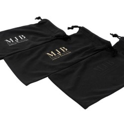 Custodia in raso per occhiali nera 205×100×5 mm - GAF7S-N con il logo MJB stampato a caldo, vista 6