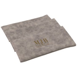 Étui à lunettes souple gris à intérieur velours 178×85×5 mm - GAF6B-G avec le logo MJB marqué à chaud, vue 5