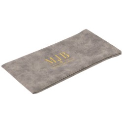 Grey Soft Velvet-Lined Glasses Case 178×85×5 mm - GAF6B-G with the MJB logo stamped, view 8