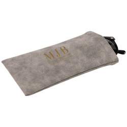 Estojo flexível forrado a veludo para óculos cinzento 178×85×5 mm - GAF6B-G com o logótipo MJB estampado, vista 9