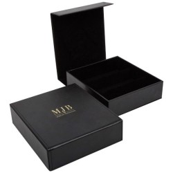 Black Glasses Case with 3 Compartments 162×184×52 mm - GAF8C-N with the MJB logo stamped, view 1
