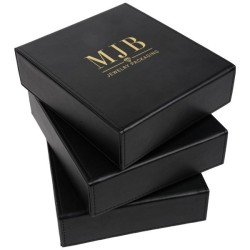 Caja para gafas negra con 3 compartimentos 162×184×52 mm - GAF8C-N con el logotipo MJB estampado, vista 2