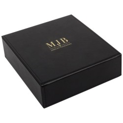 Caja para gafas negra con 3 compartimentos 162×184×52 mm - GAF8C-N con el logotipo MJB estampado, vista 3