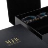 Caja para gafas negra con 3 compartimentos 162×184×52 mm - GAF8C-N con el logotipo MJB estampado, vista 4