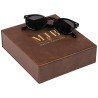Caja para gafas marrón con 3 compartimentos 162×184×52 mm - GAF8C-M con el logotipo MJB estampado, vista 2